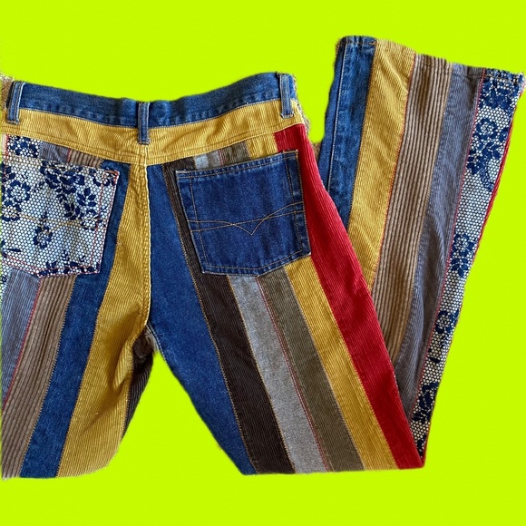 Y2K No Boundaries Stripe patchwork Jeans - Picture 3 of 3